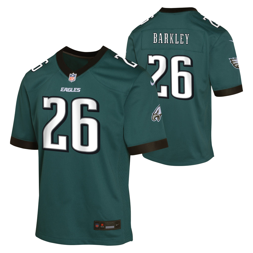Youth Saquon Barkley Philadelphia Eagles Hunter Green Nike Game Jersey product image 1, provided for visual reference and