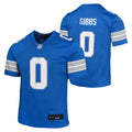 Youth Detroit Lions Jahmyr Gibbs #0 Nike Blue Game Jersey product image 1, provided for visual reference and product detail