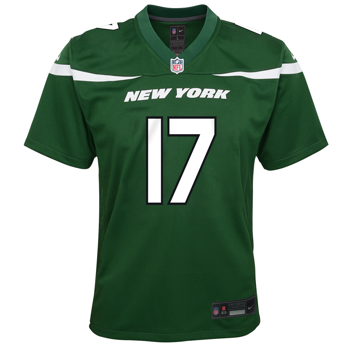 Youth Garrett Wilson New York Jets Nike Green Game Replica Jersey product image 3, provided for visual reference and product
