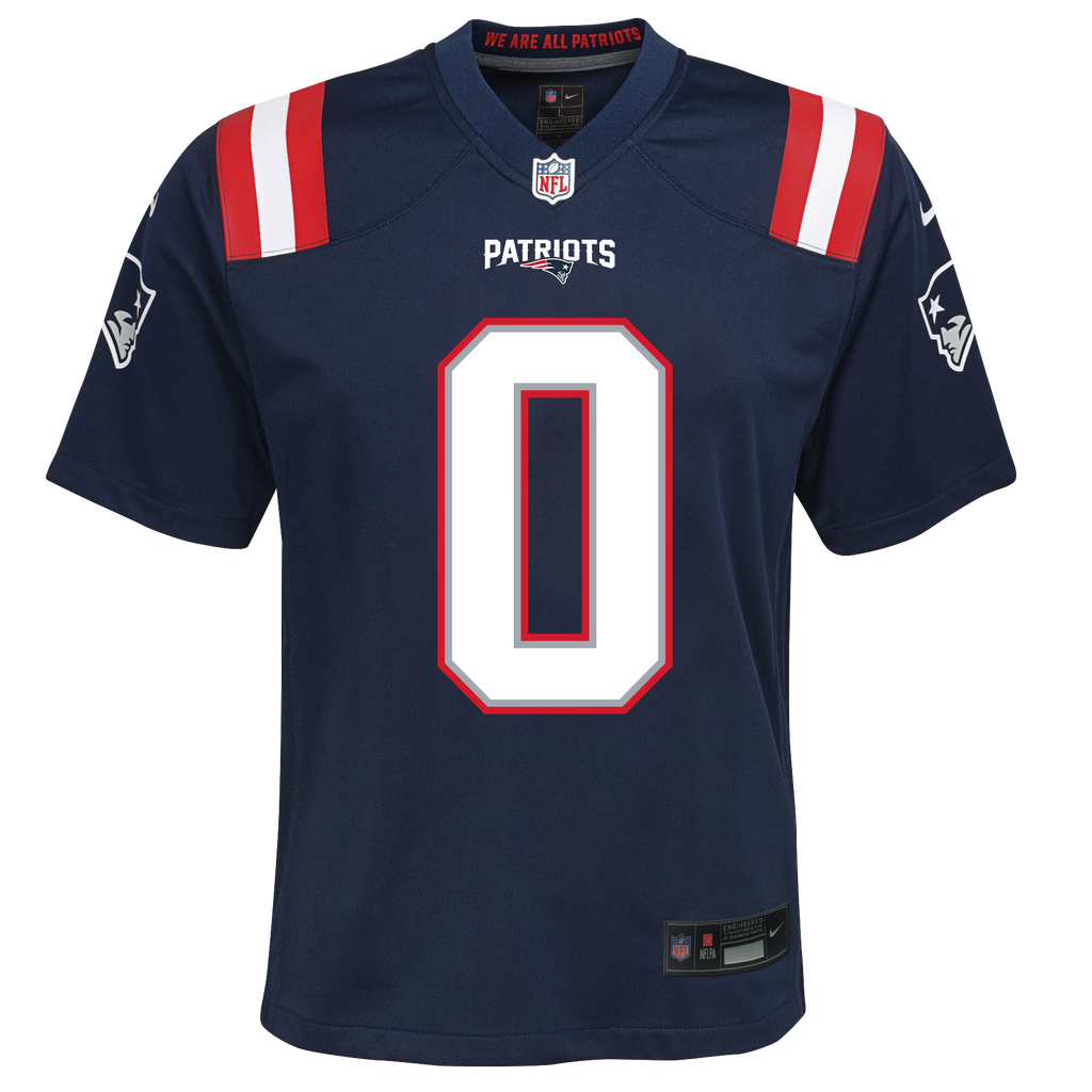Youth Christian Gonzalez New England Patriots Nike Navy Game Jersey product image 3, provided for visual reference and