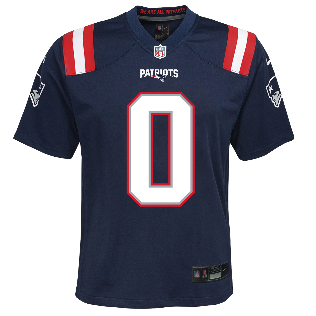 Youth Christian Gonzalez New England Patriots Nike Navy Game Jersey product image 3, provided for visual reference and