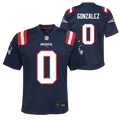 Youth Christian Gonzalez New England Patriots Nike Navy Game Jersey product image 1, provided for visual reference and