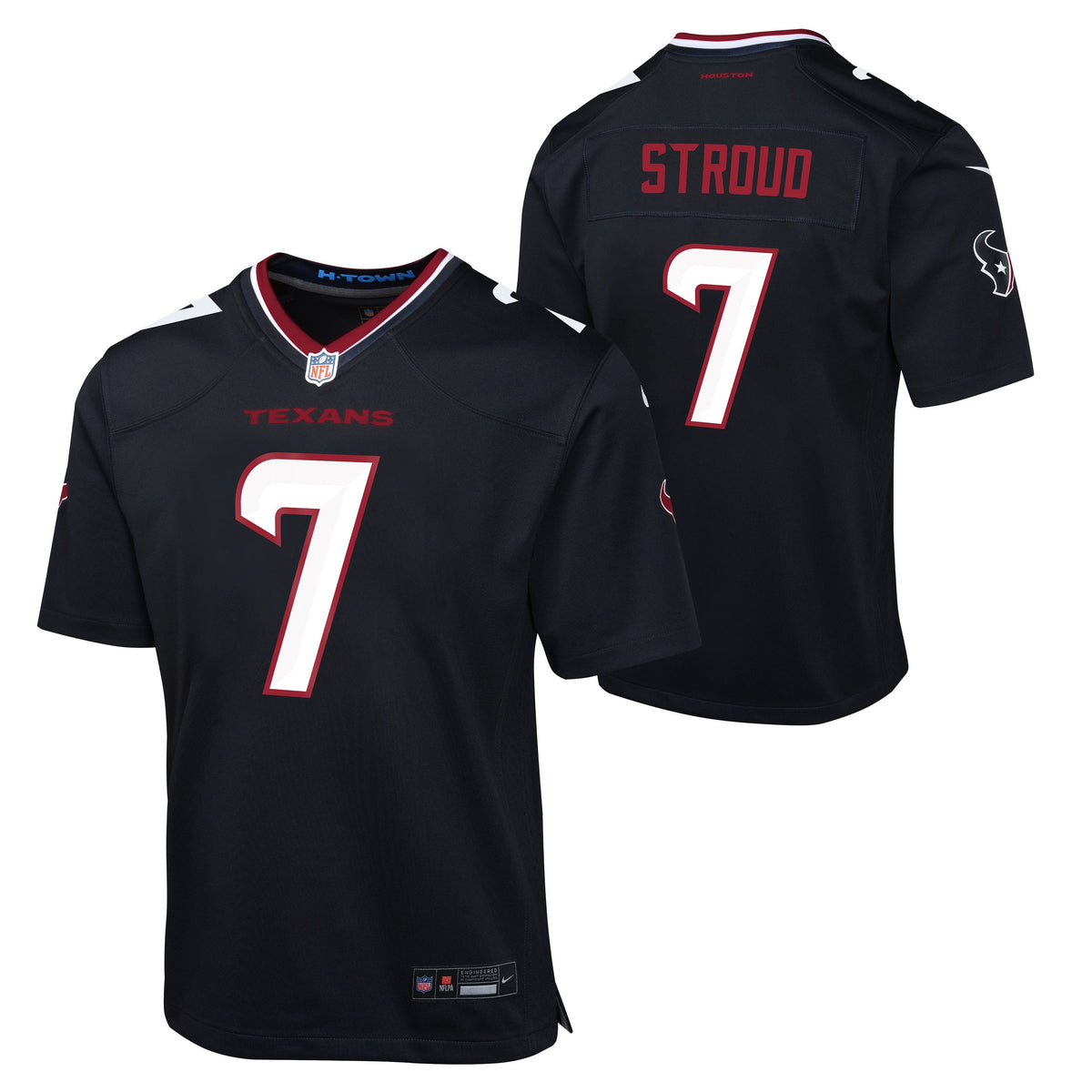 Youth Houston Texans C.J. Stroud Nike Navy Game Jersey product image 1, provided for visual reference and product detail