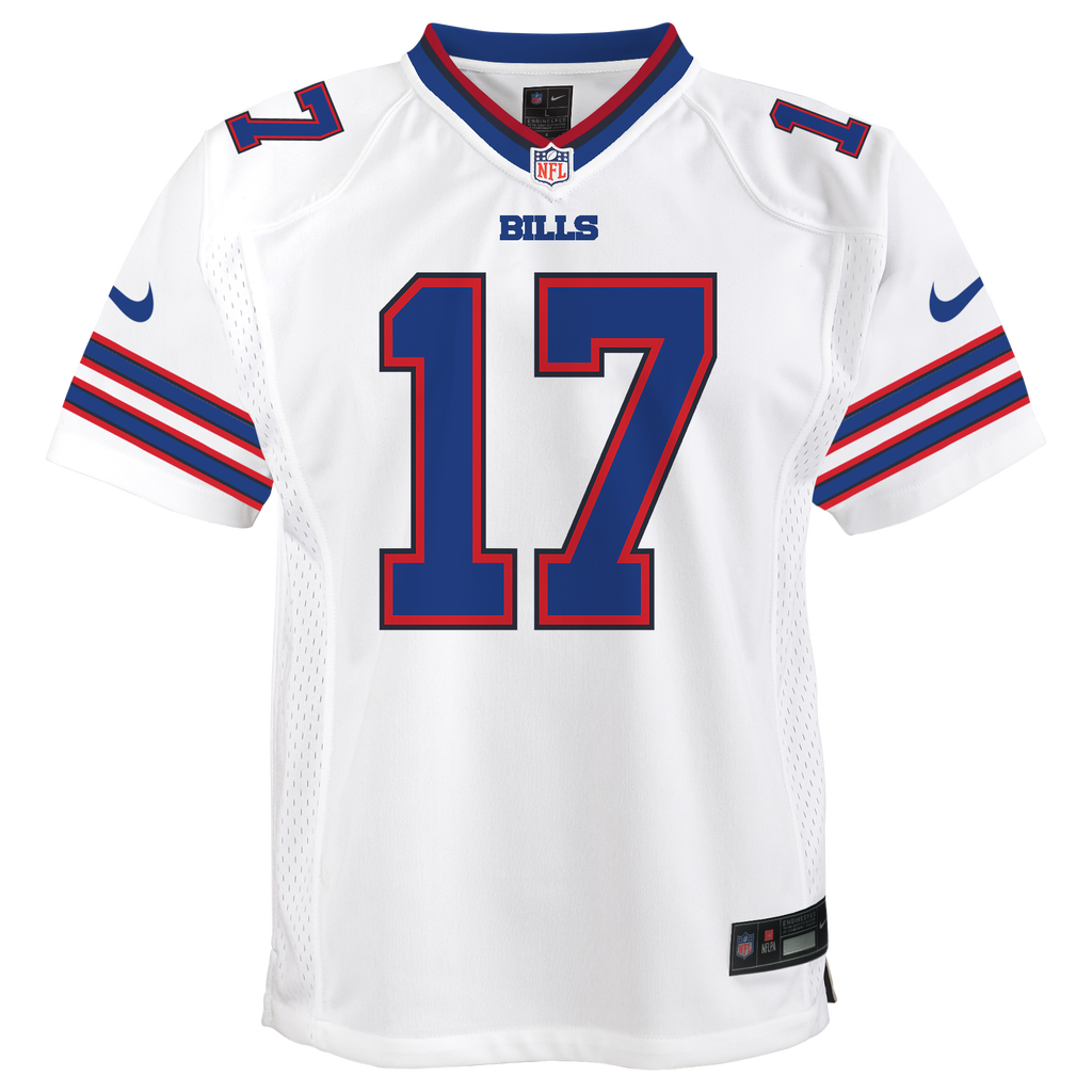 Youth Josh Allen Buffalo Bills Nike White Road Game Player Jersey product image 3, provided for visual reference and product