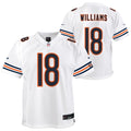 Youth Caleb Williams Chicago Bears Nike White Game Replica Jersey product image 1, provided for visual reference and product