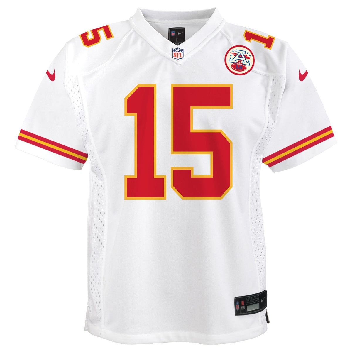 Youth Kansas City Chiefs Patrick Mahomes Nike White Game Jersey product image 2, provided for visual reference and product