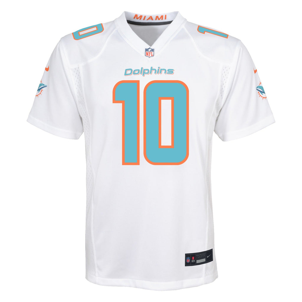 Youth Tyreek Hill Miami Dolphins Nike White Game Replica Jersey product image 2, provided for visual reference and product