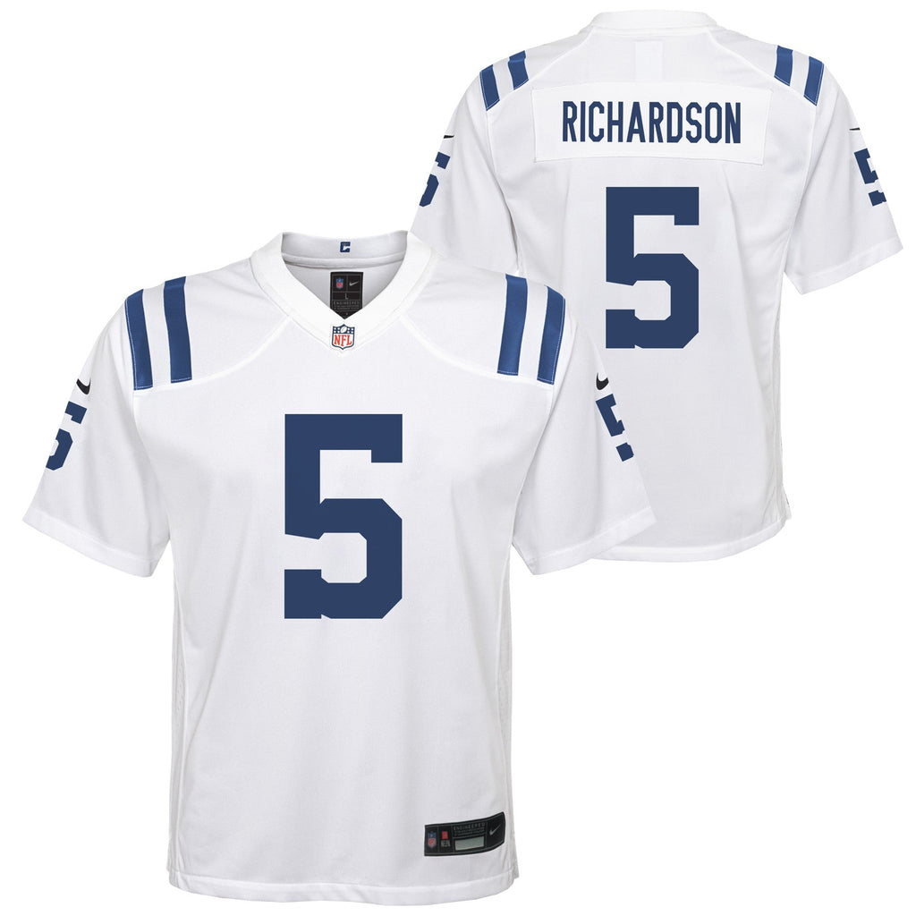 Youth Indianapolis Colts Anthony Richardson Nike White Road Game Jersey product image 1, provided for visual reference and
