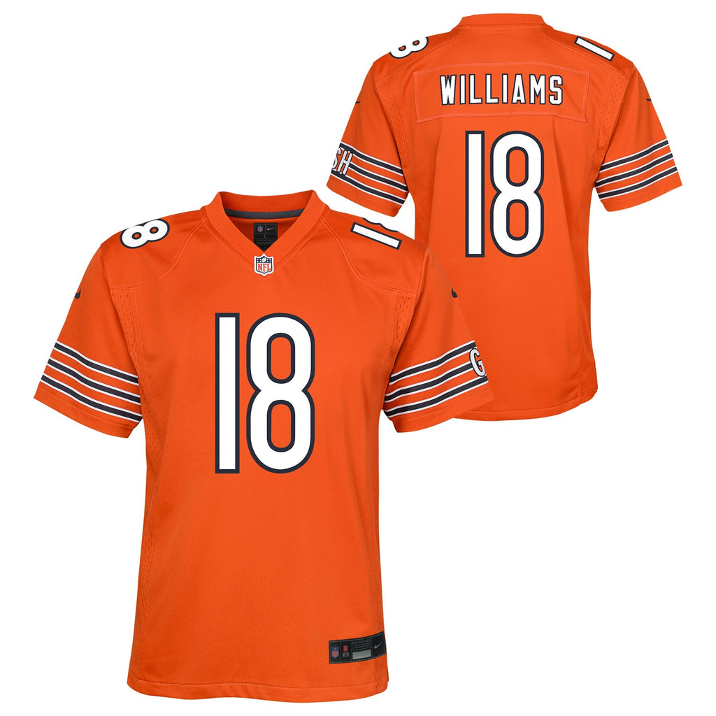 Youth Caleb Williams Chicago Bears Nike Orange Alternate Game Replica Jersey product image 1, provided for visual reference