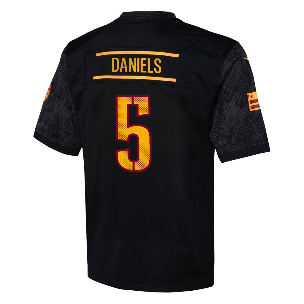 Youth Washington Commanders Jayden Daniels Nike Black Alternate Game Jersey product image 3, provided for visual reference
