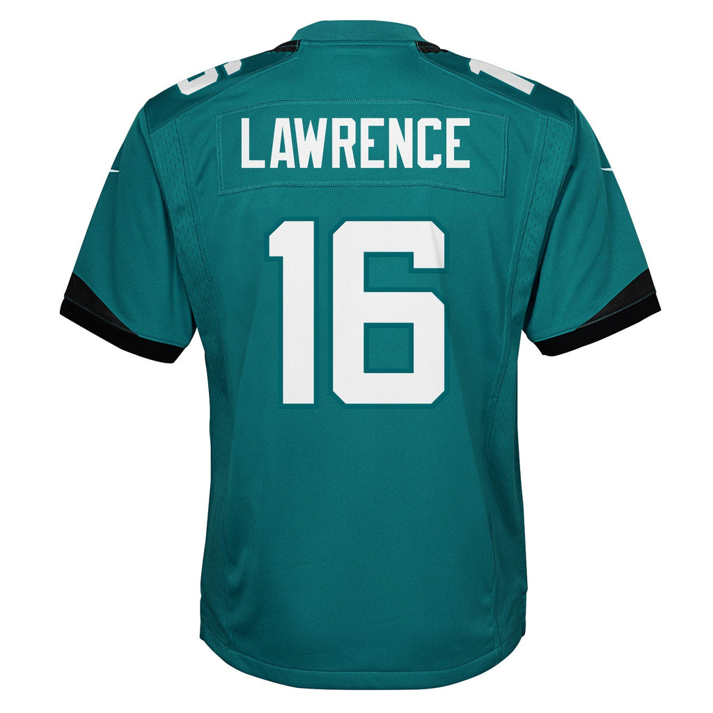 Youth Jacksonville Jaguars Trevor Lawrence Nike Home Teal Game Jersey product image 3, provided for visual reference and