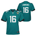 Youth Jacksonville Jaguars Trevor Lawrence Nike Home Teal Game Jersey product image 1, provided for visual reference and