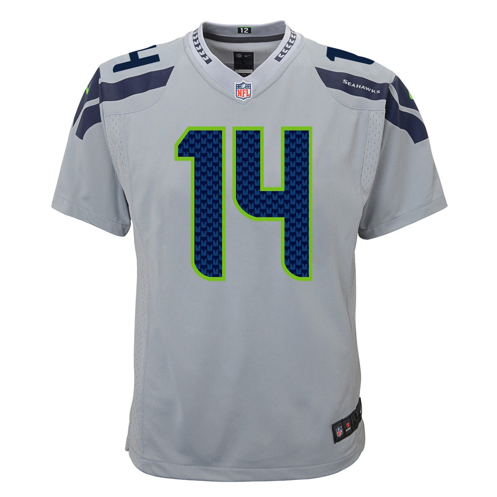 Youth DK Metcalf Seattle Seahawks Nike Wolf Gray Alternate Game Jersey product image 2, provided for visual reference and