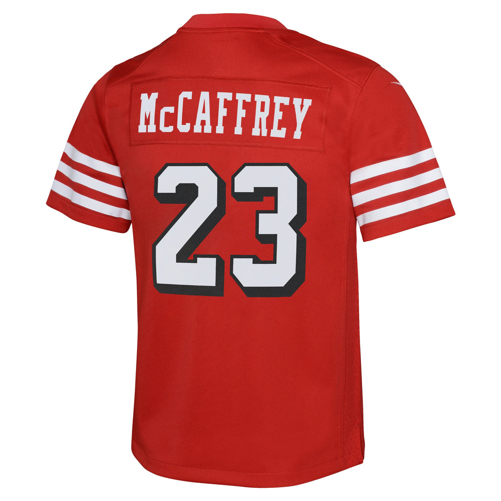 Youth Christian McCaffrey San Francisco 49ers Alternate Nike Scarlet Game Jersey product image 3, provided for visual