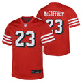 Youth Christian McCaffrey San Francisco 49ers Alternate Nike Scarlet Game Jersey product image 1, provided for visual