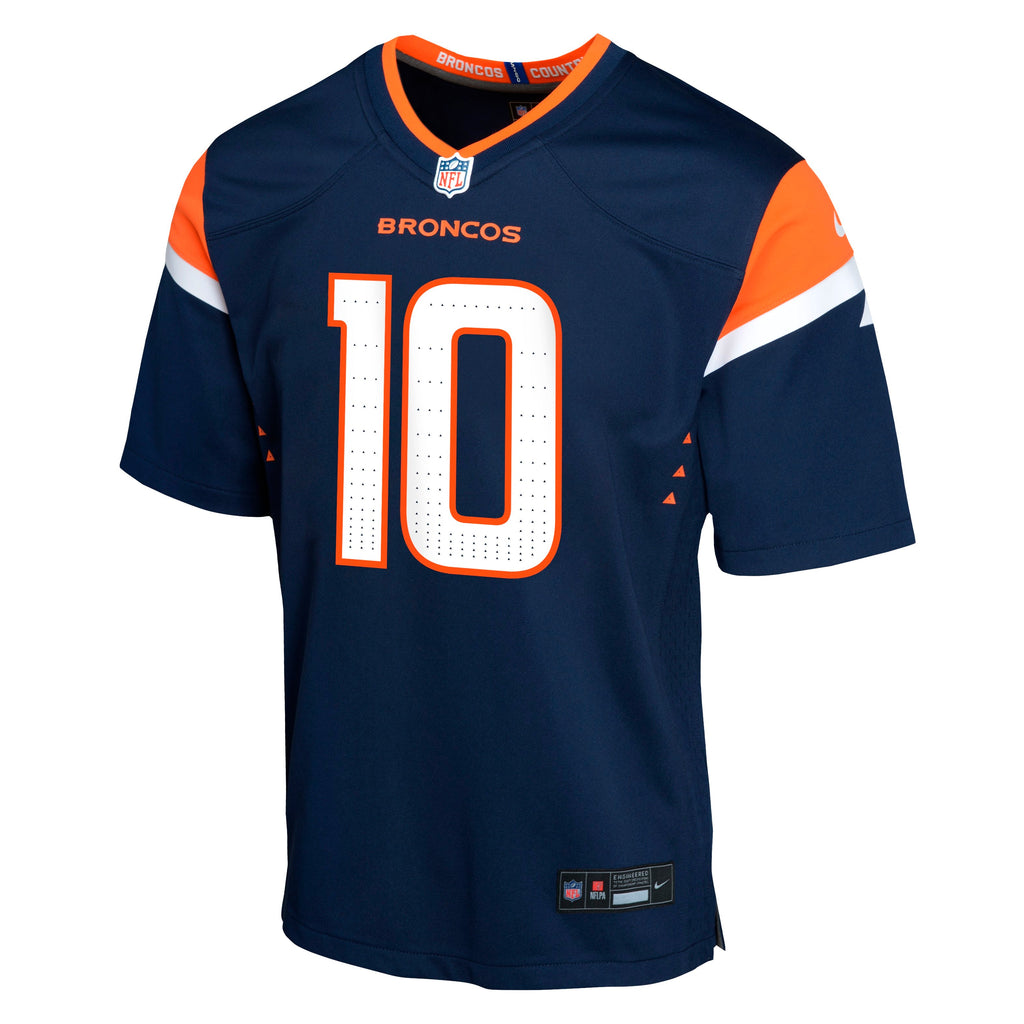 Youth Denver Broncos Bo Nix Nike Navy Game Team Jersey product image 2, provided for visual reference and product detail