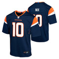 Youth Denver Broncos Bo Nix Nike Navy Game Team Jersey product image 1, provided for visual reference and product detail
