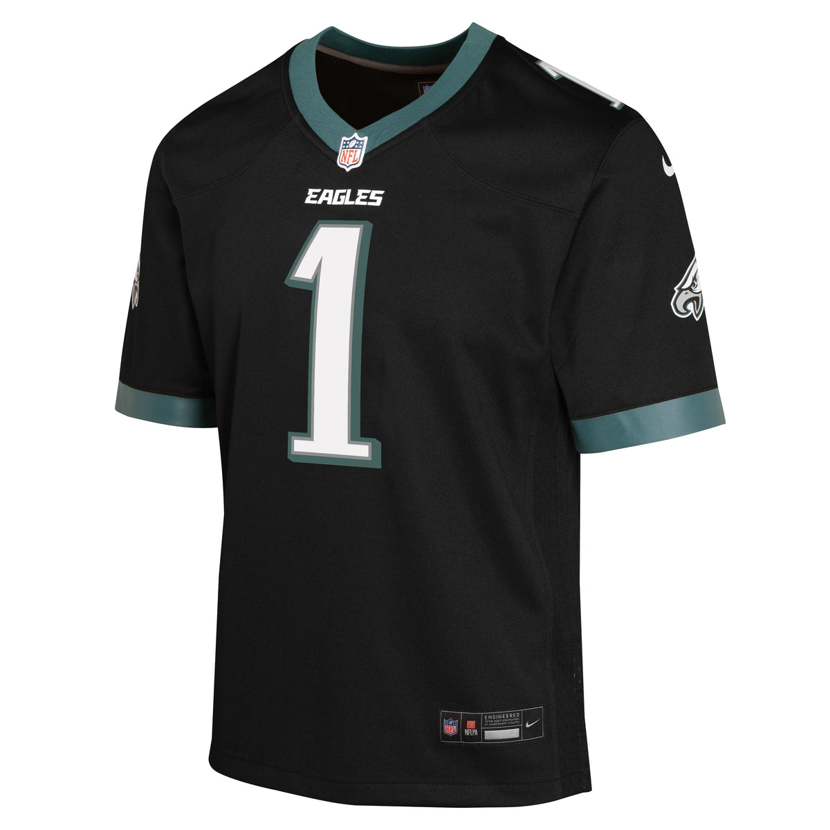 Youth Jalen Hurts Philadelphia Eagles Black Nike Game Jersey product image 2, provided for visual reference and product