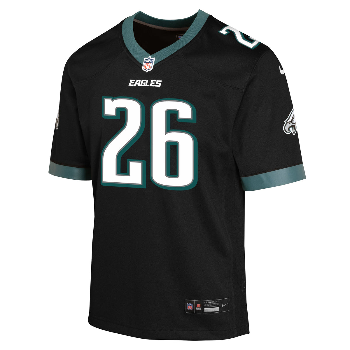 Youth Saquon Barkley Philadelphia Eagles Black Alternate Nike Game Jersey product image 2, provided for visual reference and