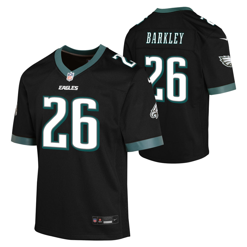 Youth Saquon Barkley Philadelphia Eagles Black Alternate Nike Game Jersey product image 1, provided for visual reference and