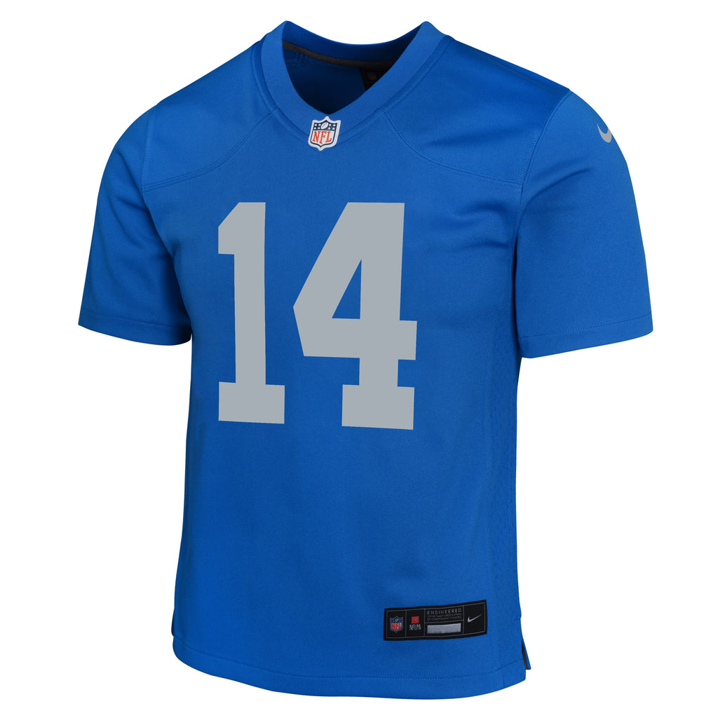 Youth Detroit Lions Amon-Ra St. Brown Nike Alternate Blue Game Jersey product image 2, provided for visual reference and