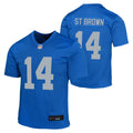 Youth Detroit Lions Amon-Ra St. Brown Nike Alternate Blue Game Jersey product image 1, provided for visual reference and