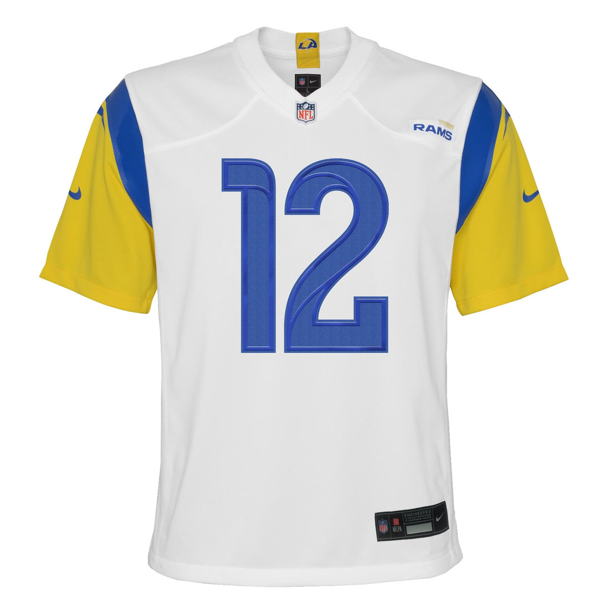 Youth Los Angeles Rams Puka Nacua Nike White Alternate Game Jersey product image 2, provided for visual reference and