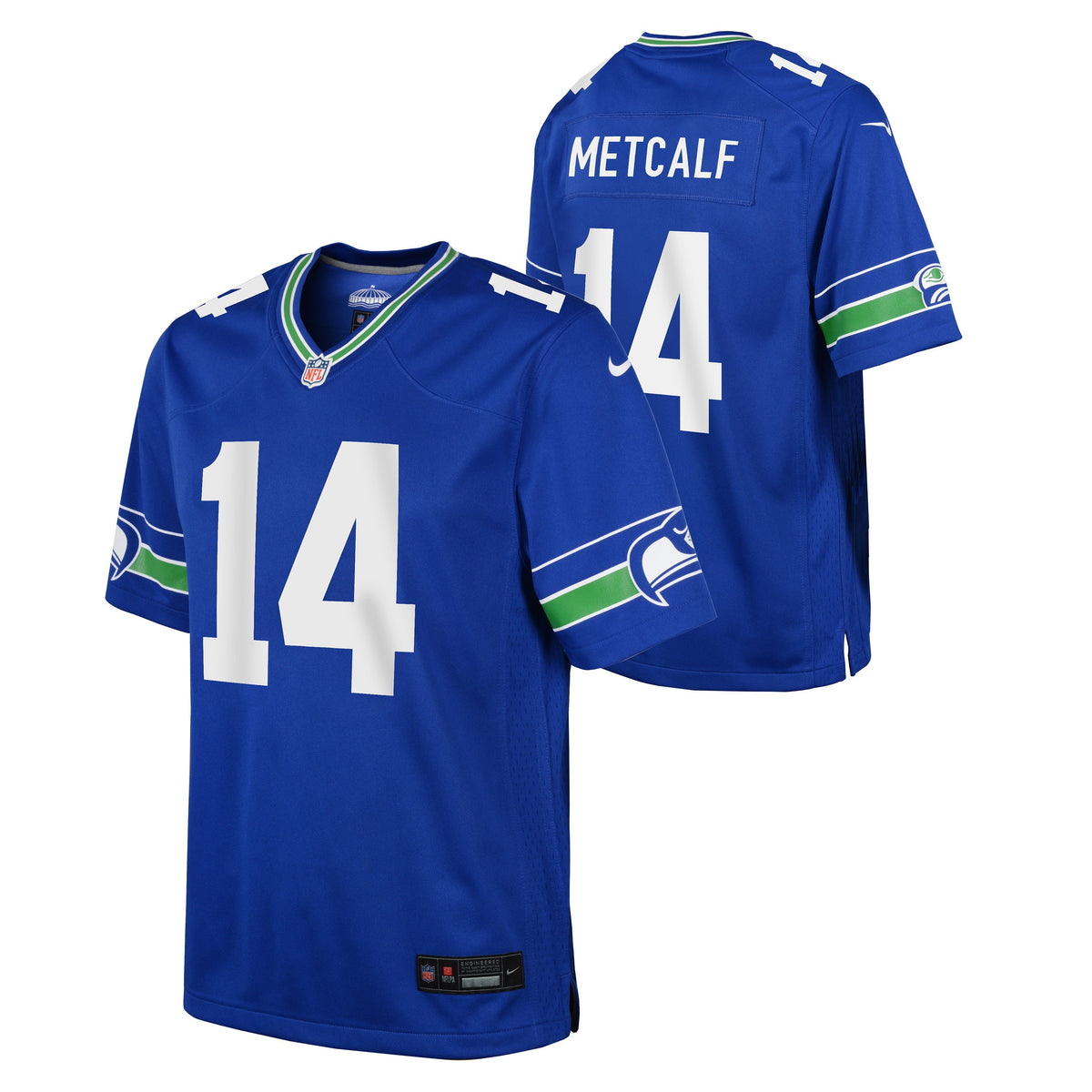 Youth DK Metcalf Seattle Seahawks Nike Royal Alternate Game Jersey product image 1, provided for visual reference and