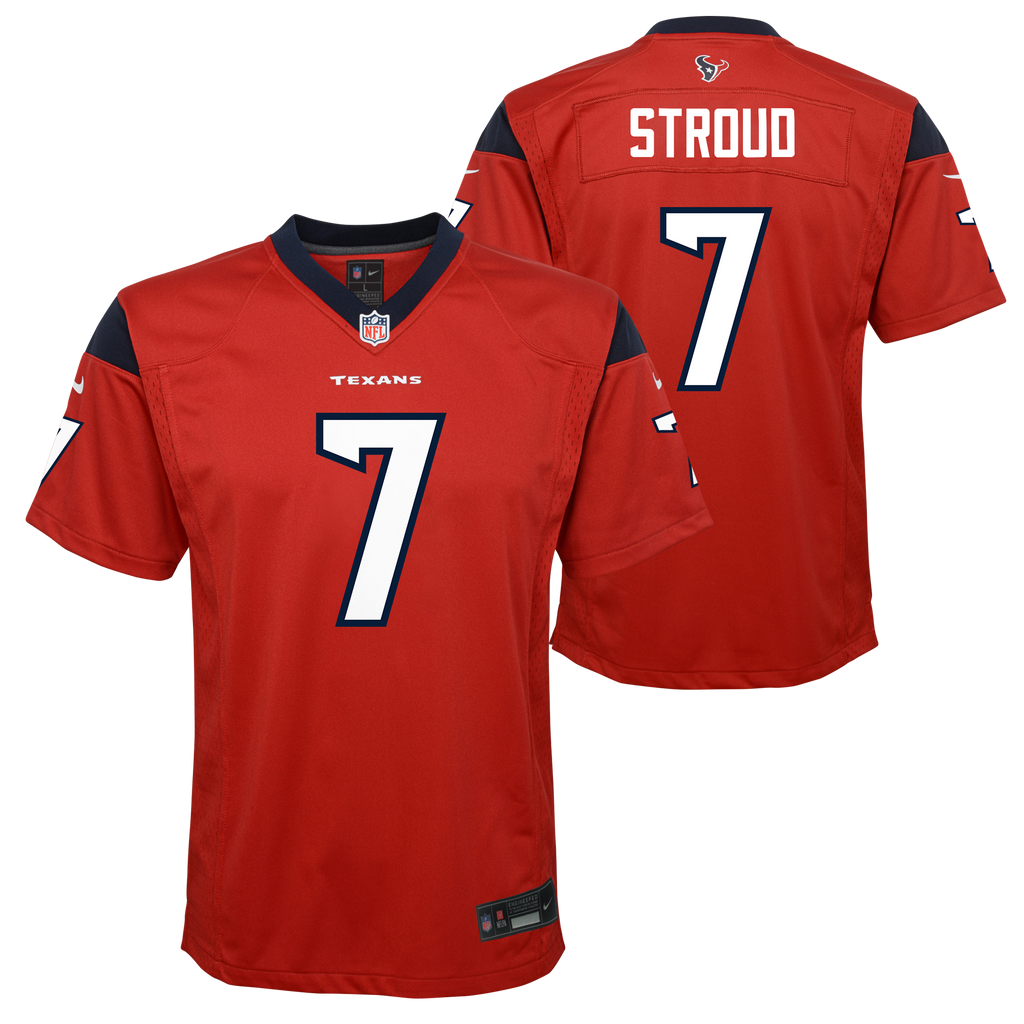 Youth Houston Texans C.J. Stroud Nike Alternate Red Game Jersey product image 1, provided for visual reference and product