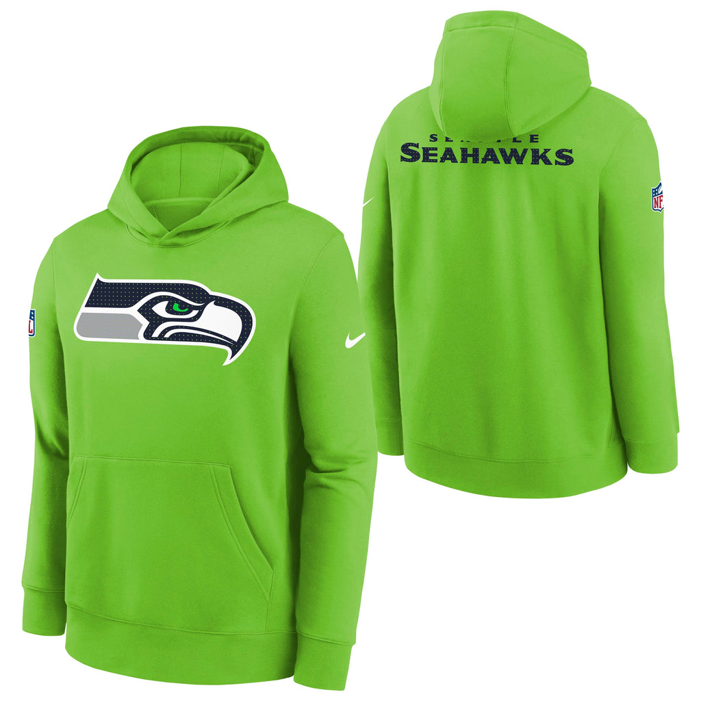 Youth Seattle Seahawks Nike Action Green Sideline Club Pullover Hoodie product image 1, provided for visual reference and