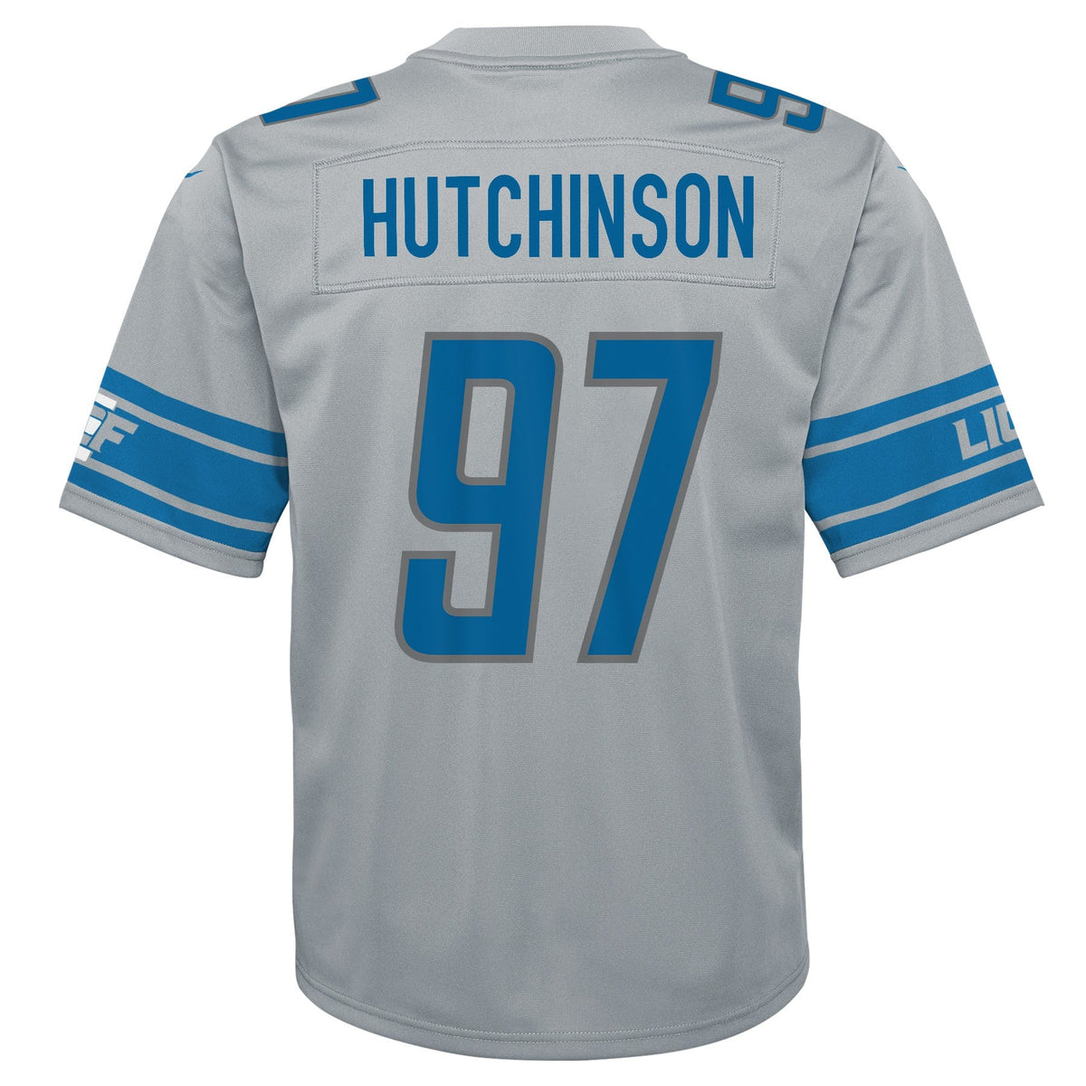 Youth Detroit Lions Aidan Hutchinson Nike Inverted Gray Game Jersey product image 3, provided for visual reference and