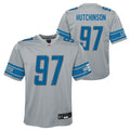 Youth Detroit Lions Aidan Hutchinson Nike Inverted Gray Game Jersey product image 1, provided for visual reference and