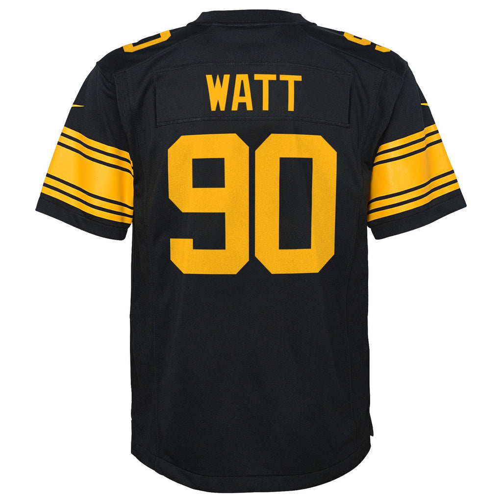 Youth T.J. Watt Pittsburgh Steelers Nike Alternate Black Game Jersey product image 3, provided for visual reference and
