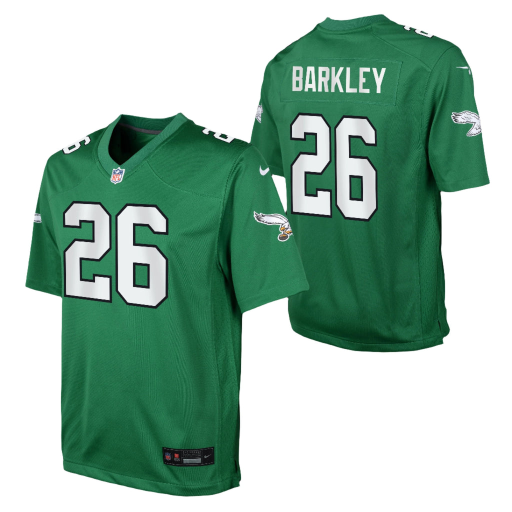 Youth Saquon Barkley Philadelphia Eagles Nike Alternate Game Jersey-Kelly Green product image 1, provided for visual