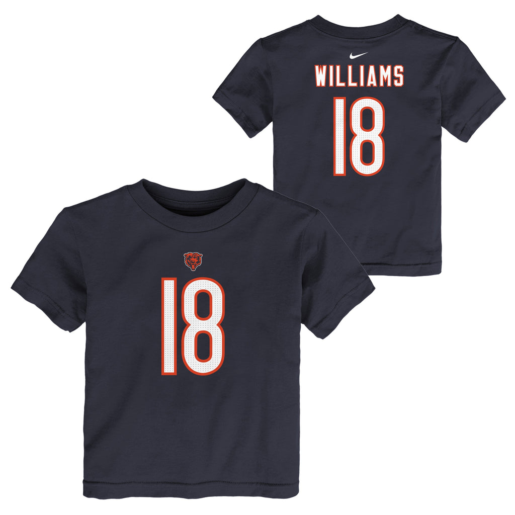 Kids Caleb Williams Chicago Bears Nike Navy Child FUSE Name & Number T-Shirt product image 1, provided for visual reference