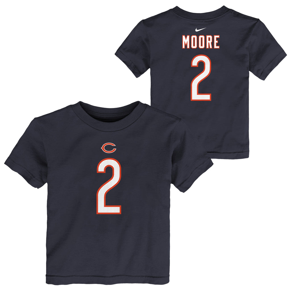 Toddler DJ Moore Chicago Bears Nike Navy FUSE Name & Number T-Shirt product image 1, provided for visual reference and