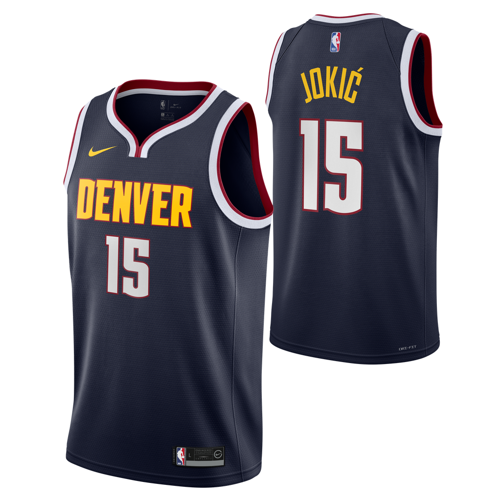 Youth Golden Denver Nuggets Nikola Jokic Nike Navy Swingman Icon Jersey product image 1, provided for visual reference and