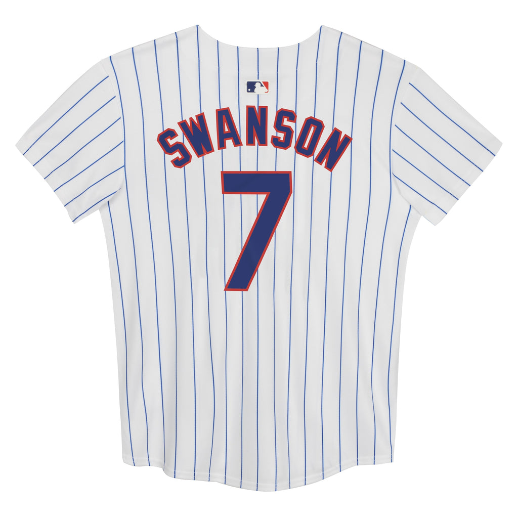 Kids Dansby Swanson Chicago Cubs Child Nike White Home Game Replica Jersey product image 3, provided for visual reference