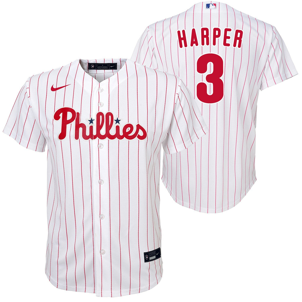 Bryce Harper Philadelphia Phillies Youth NIKE Home Screen Print Replica Jersey product image 1, provided for visual