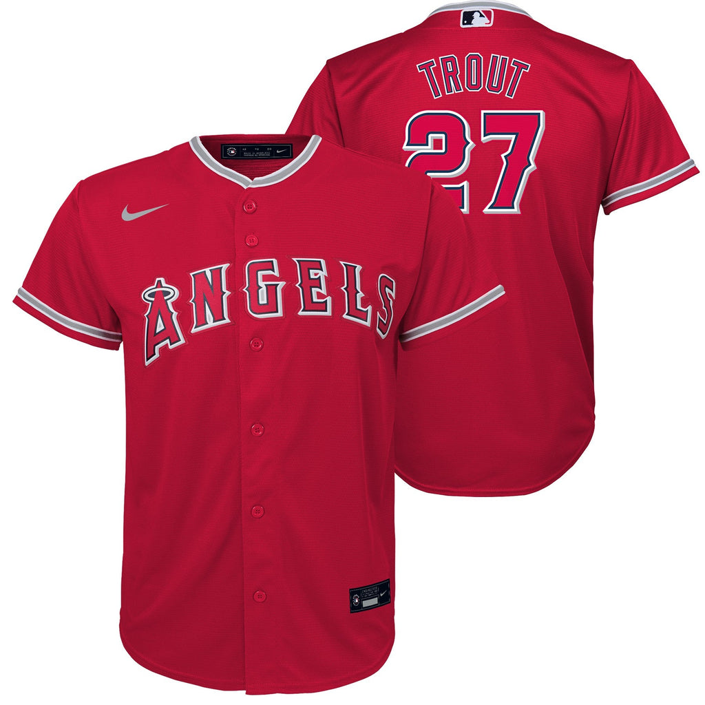 Preschool Mike Trout Los Angeles Angels Nike Red Child Replica Team Jersey product image 1, provided for visual reference