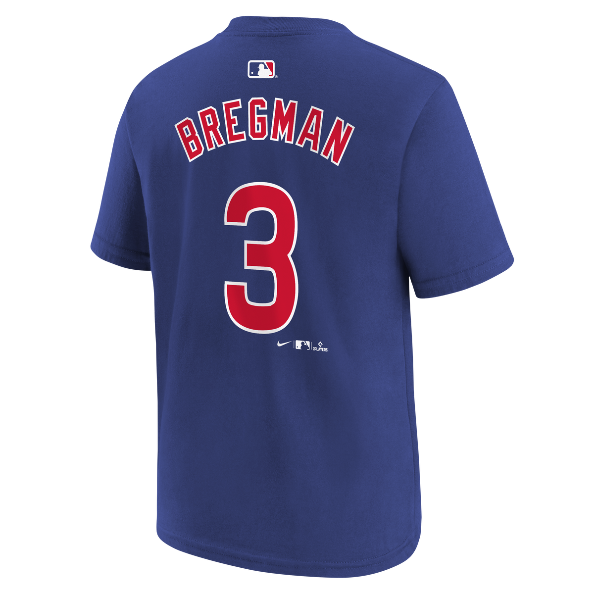 Youth Chicago Alex Bregman Royal Blue Nike Name And Number T-Shirt product image 2, provided for visual reference and