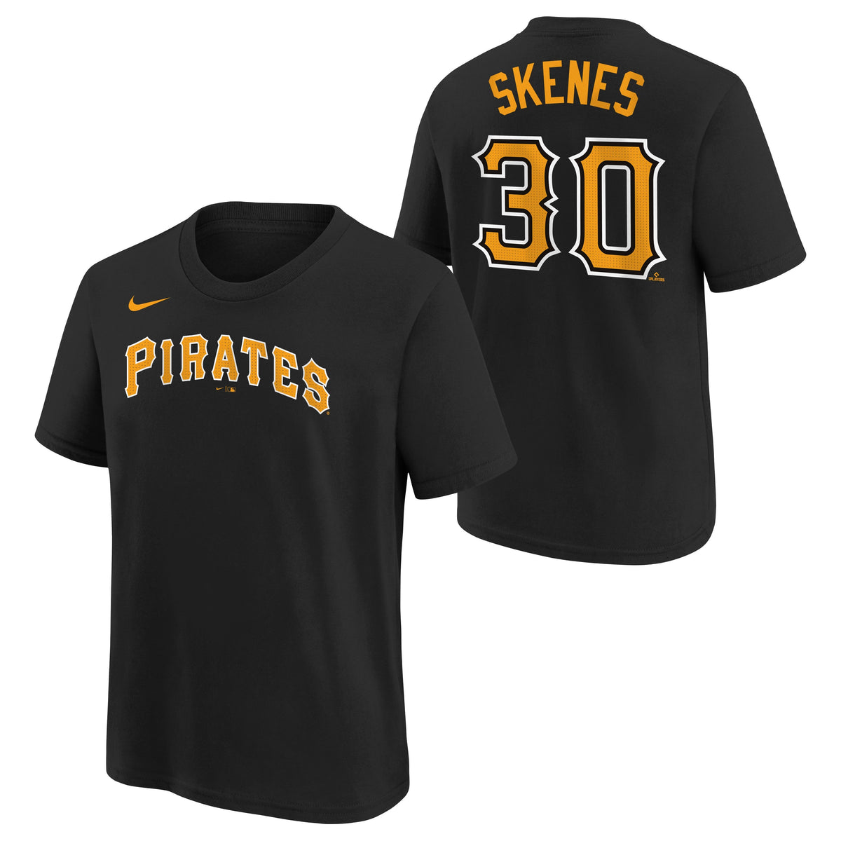 Youth Paul Skenes Pittsburgh Pirates Black Nike Name And Number T-Shirt product image 1, provided for visual reference and