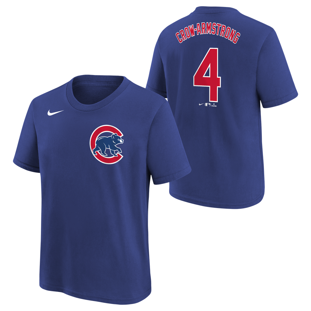 Child Chicago Pete Crow-Armstrong Royal Blue Nike Name And Number T-Shirt product image 1, provided for visual reference and
