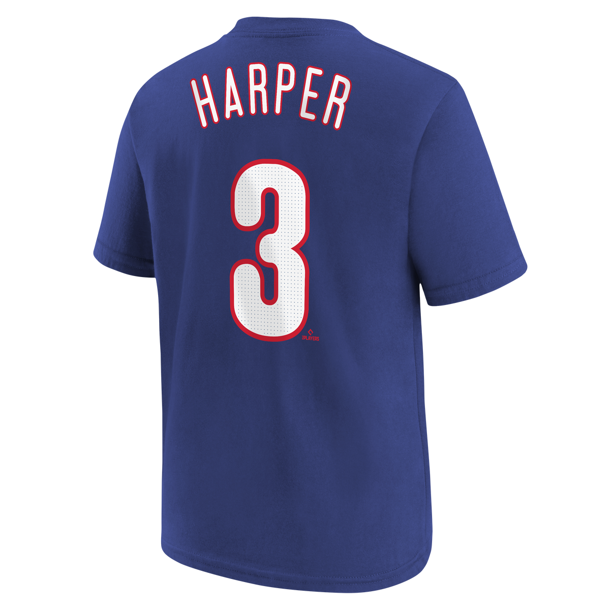 Youth Bryce Harper Nike Royal Blue FUSE Player Name & Number T-Shirt product image 4, provided for visual reference and