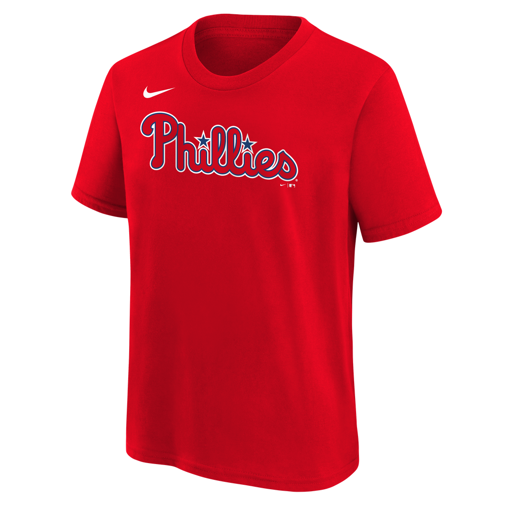 Youth Kyle Schwarber Philadelphia Phillies Nike Red FUSE Player Name & Number T-Shirt product image 3, provided for visual