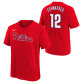Youth Kyle Schwarber Philadelphia Phillies Nike Red FUSE Player Name & Number T-Shirt product image 1, provided for visual