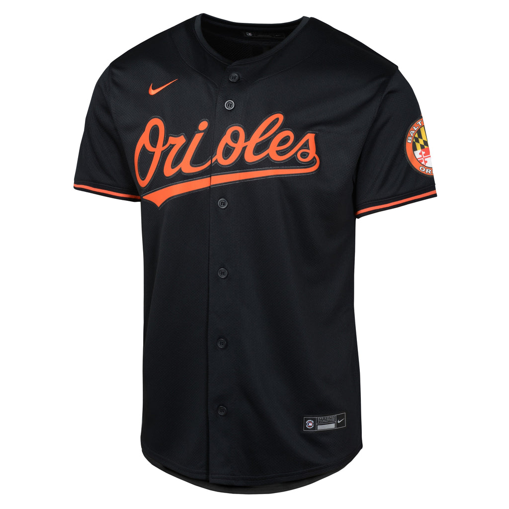 Youth Baltimore Orioles NIKE Black Alternate Limited Blank Replica Jersey product image 2, provided for visual reference and