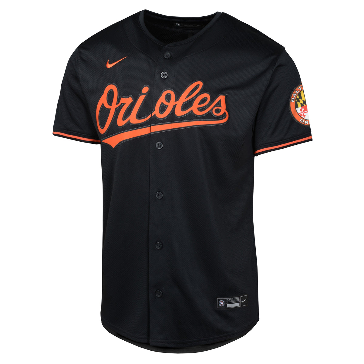 Youth Baltimore Orioles NIKE Black Alternate Limited Blank Replica Jersey product image 2, provided for visual reference and