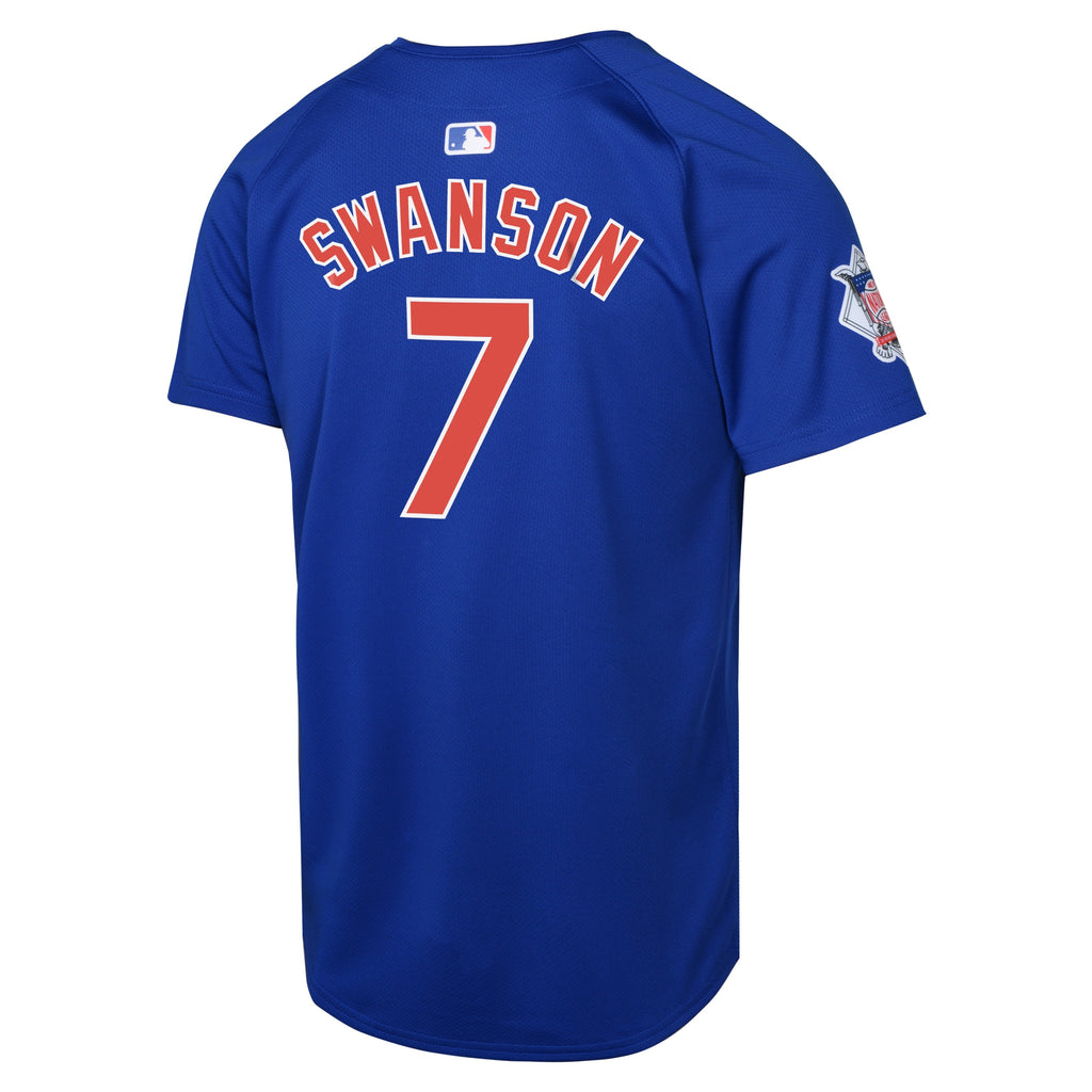 Youth Dansby Swanson Chicago Cubs NIKE Blue Alternate Limited Replica Jersey product image 3, provided for visual reference