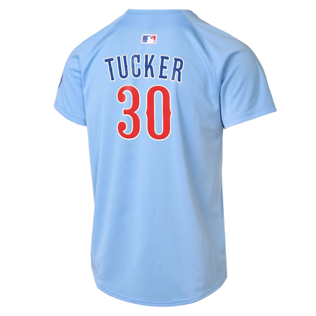 NIKE Youth Chicago Cubs Kyle Tucker Light Blue 2nd Alternate Limited Replica Jersey product image 2, provided for visual